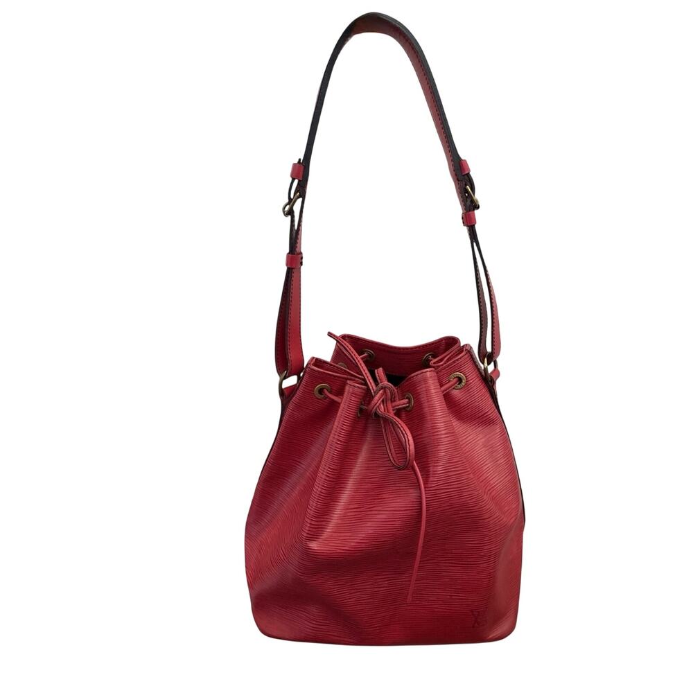 Louis Vuitton Red/Wine Epi Noé BB Bucket Bag | Adjustable Shoulder Strap